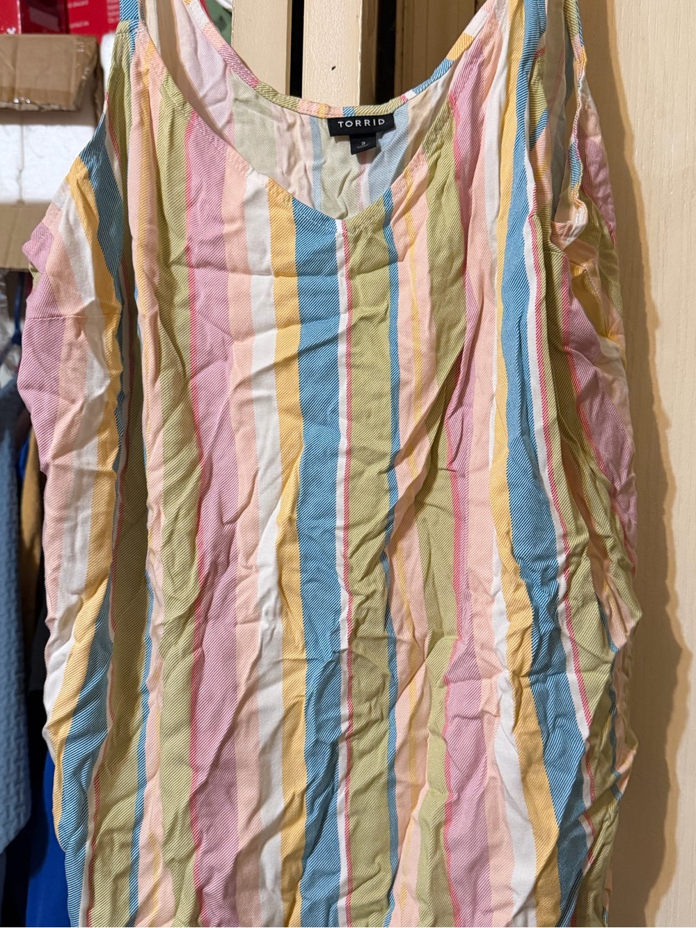 torrid Pastel Multi-Stripe Adjustable Strap Tank Top
